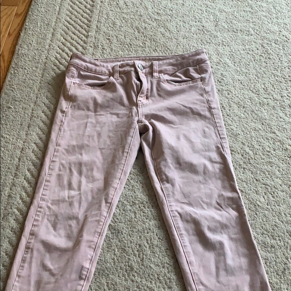 Light pink denim jean jeggings
